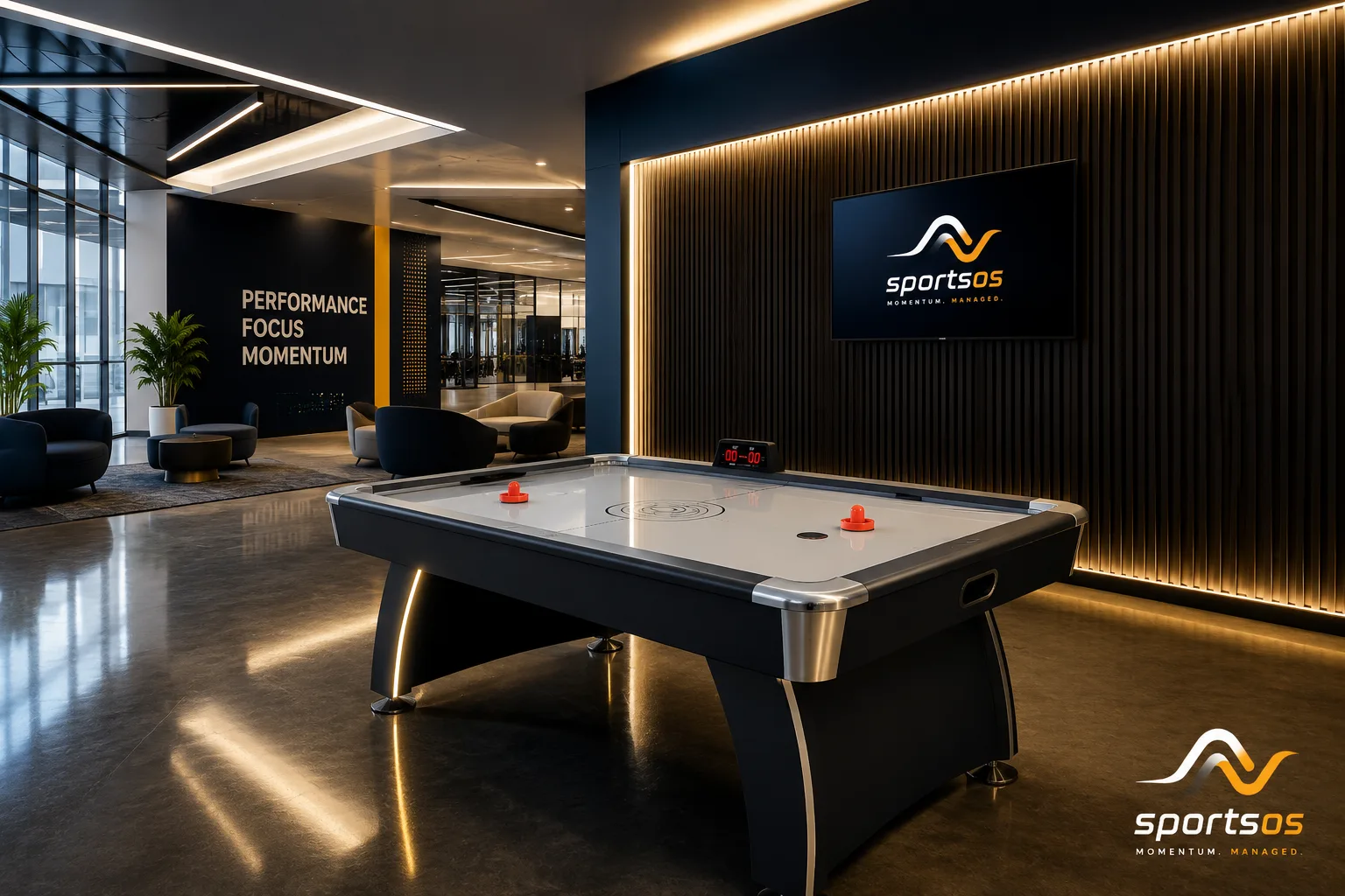 Commercial air hockey table