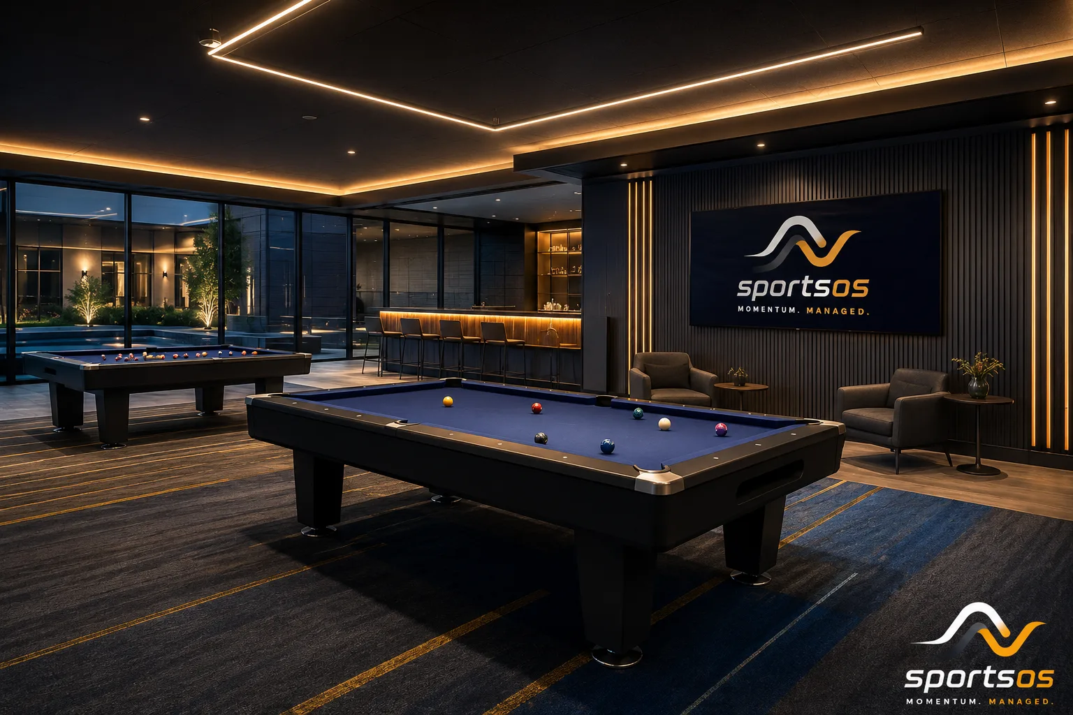 8-ft pool table with Andy & Wiraka cloth