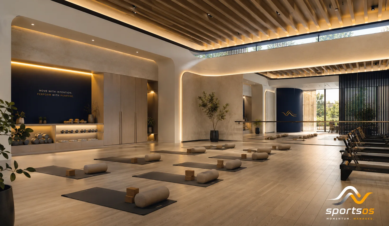 Multipurpose wellness room for yoga and other activities